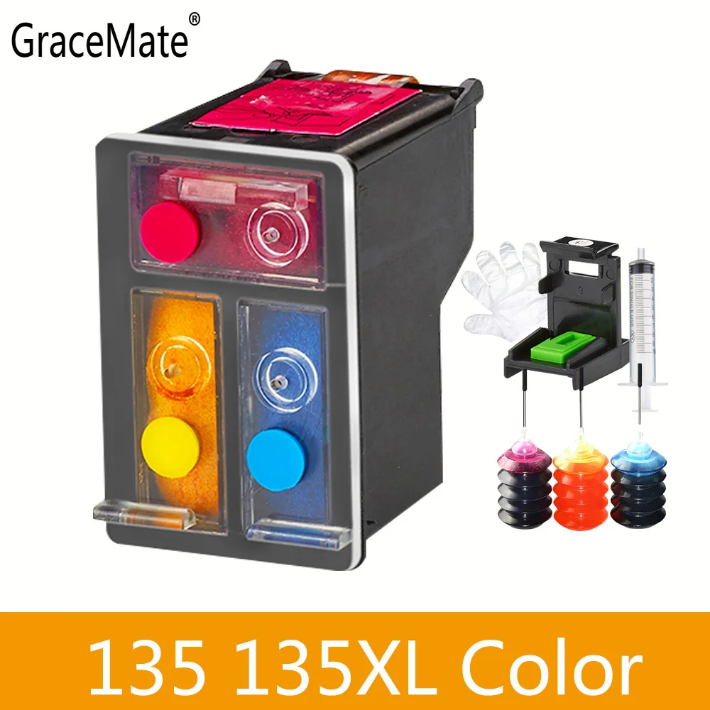 Сменный картридж многоразового использования для HP 135 Photo Smart 2573 2613 8753 PSC 1600 1613 2350