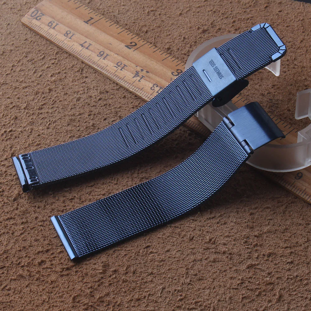 

Watchbands 18 20 22 24mm Women Men Quick Release For Samsung Gear S3 Genuine stainless steel mesh Vintage Watch Band Strap thin