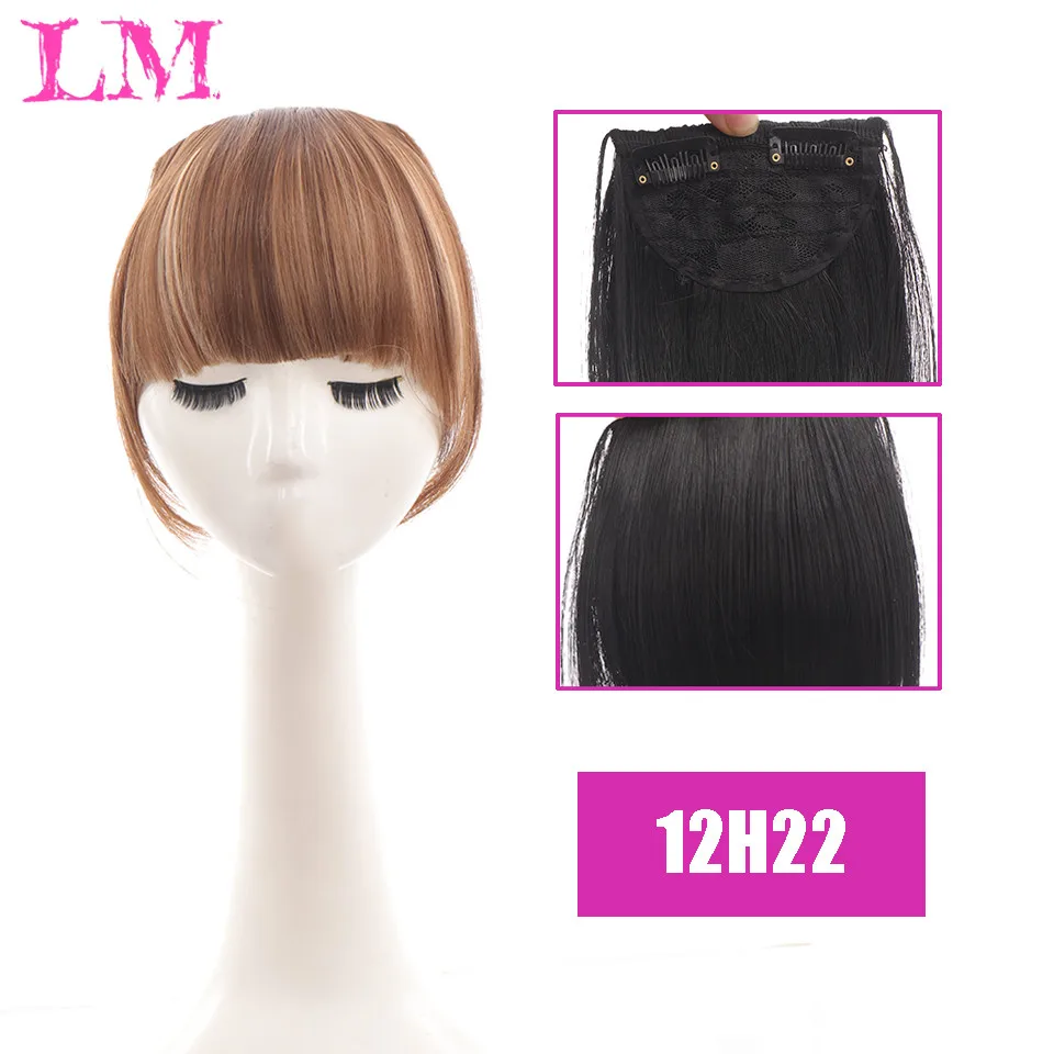 

LM Heat Resistant Synthetic Hair Neat Fringe With Braids Blunt Bangs Extension Hairpieces Headbands Clip in Fringe Blunt Bangs
