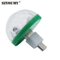 szyoumy mini usb stage light portable crystal magic ball disco home party karaoke colorful stage led party lights