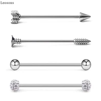leosoxs industrial barbell crossbar straight rod arrow ear studs double piercing ear studs explosion set