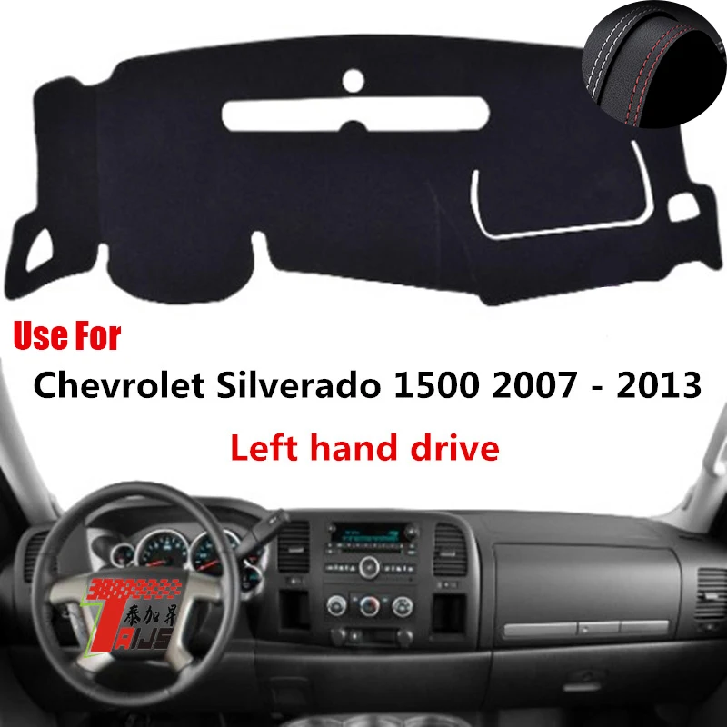 

: TAIJS Factory Simple Classic Leather Car Dashboard Cover For Chevrolet Silverado 1500 2007 08 09 10 11 12 13 Left hand drive