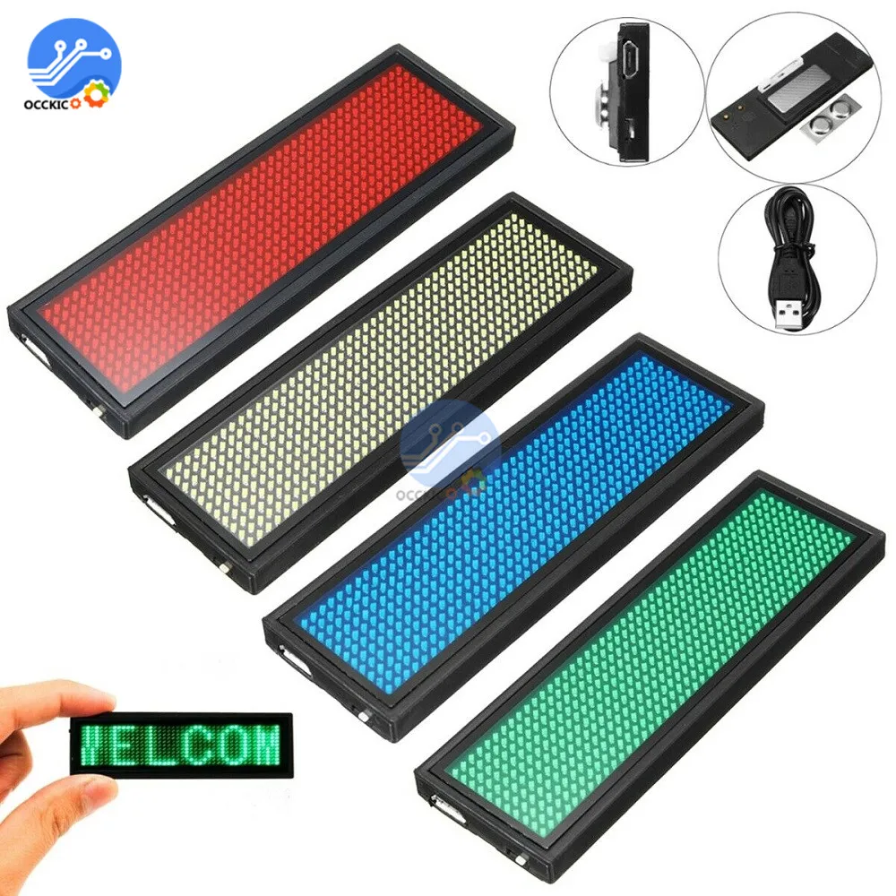 Светодиодный бейдж тег цифровой Дисплей программируемый Перезаряжаемые