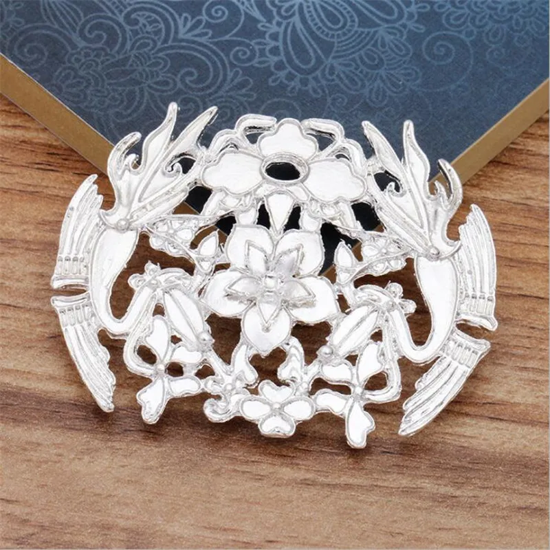 

SIXTY TOWFISH 2 Pieces DIY Jewelry Accessories 49*63mm Alloy Ancient Retro Style Materials Flower Charms
