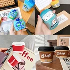 Чехол для наушников AirPods 1 2 pro, брендовый беспроводной силиконовый защитный чехол с 3D рисунком кофейной чашки для напитков, Bluetooth-зарядки, аксессуары