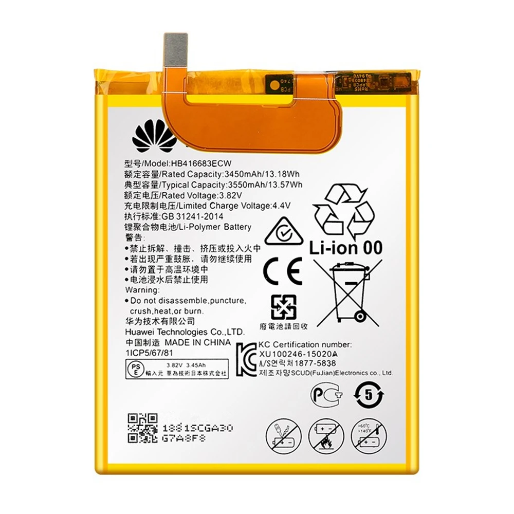 Оригинальный аккумулятор Huawei HB416683ECW для телефона Hua wei Nexus 6P H1511 H1512 A1 A2 3450 мАч +