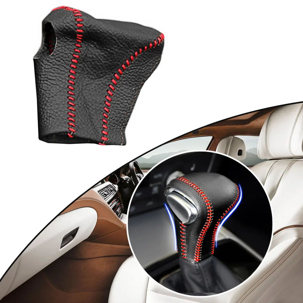 

Muchkey Leather Gear Knob Stick Covers AT For Audi Q7 2012-2015 A5 2012-2016 Q7 2009 2010 2011 2012 2013 2014 Non-Slip Automatic