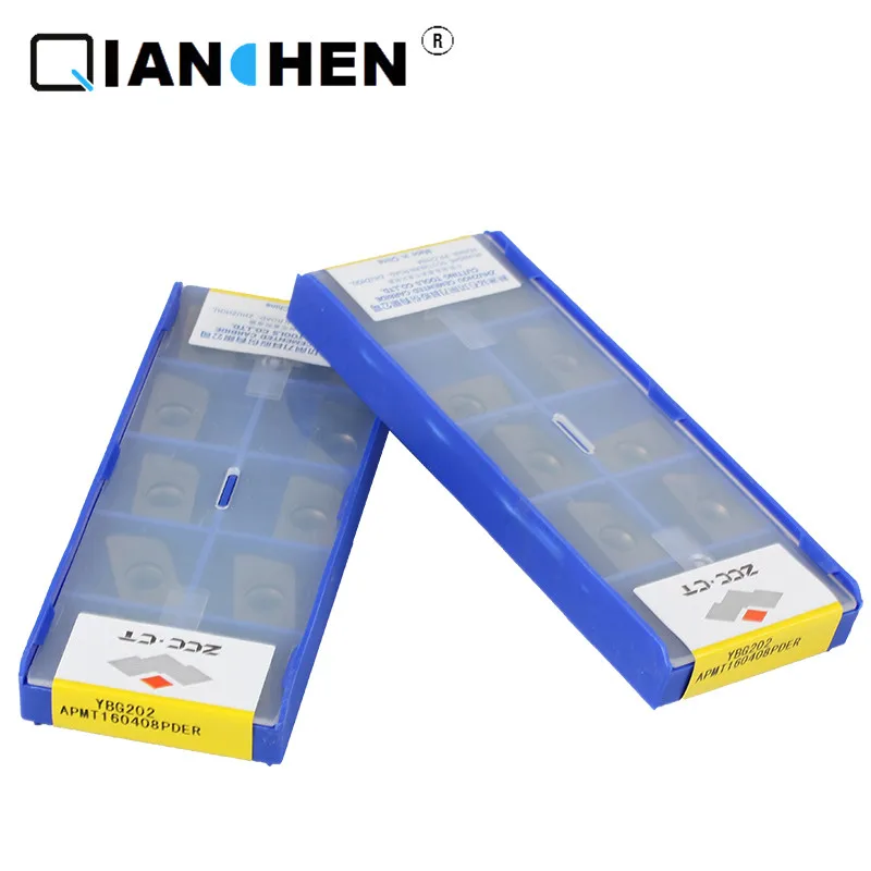 

ZCCCT 10pcs High Quality High Performance High Strength CNC Industry APMT160408PDER YBG202 Carbide Inserts External Turning Tool