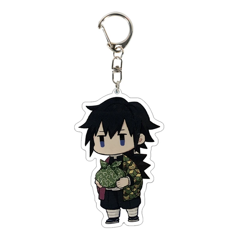 

Anime Demon Slayer Keychain Cartoon Figure Kimetsu No Yaiba Kamado Tanjirou Double Sided Acrylic Keyring Cosplay Gift