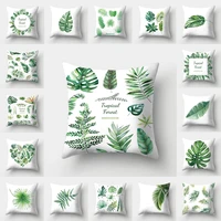 square tropical plant pattern pillow case sofa car seat bedroom soft cushion cover fashion home decorative pillowcase 4545 cm
