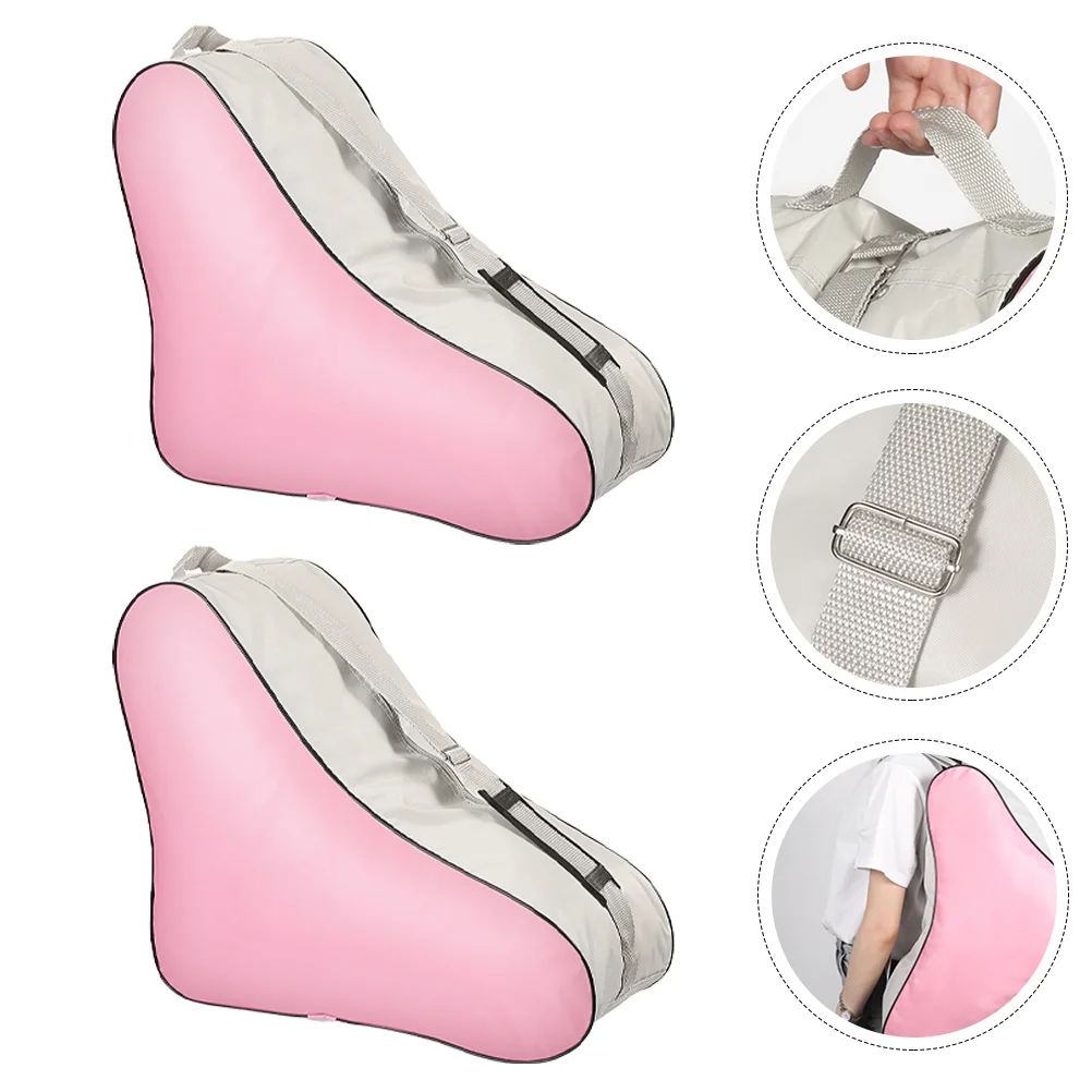 

2PCS Roller Skates Handbag Storage Bag Roller Skating Triangle Backpack )