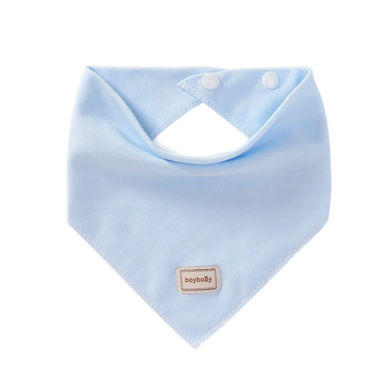 Sky blue bib 3 цвета, Eslatic платок, двухслойные хлопковые детские колпачки и шапки с детскими нагрудниками, комплект розового, желтого и небесно-голубого цвета для новорожденных - Цвет: Sky blue bib