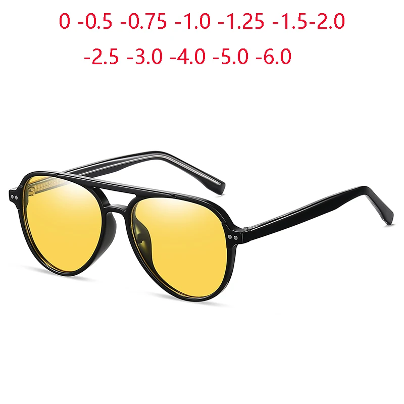

Double Beam Night Vision Lens Oval Myopia Sunglasses Men Polarized Women Designer TR90 Short-sight Eyewear 0 -0.5 -0.75 To -6.0