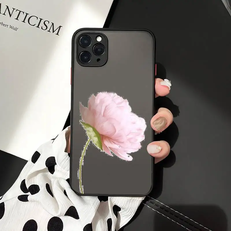 

rose Phone Case For iPhone 12 11 Mini Pro XR XS Max 7 8 Plus X Matte transparent cover