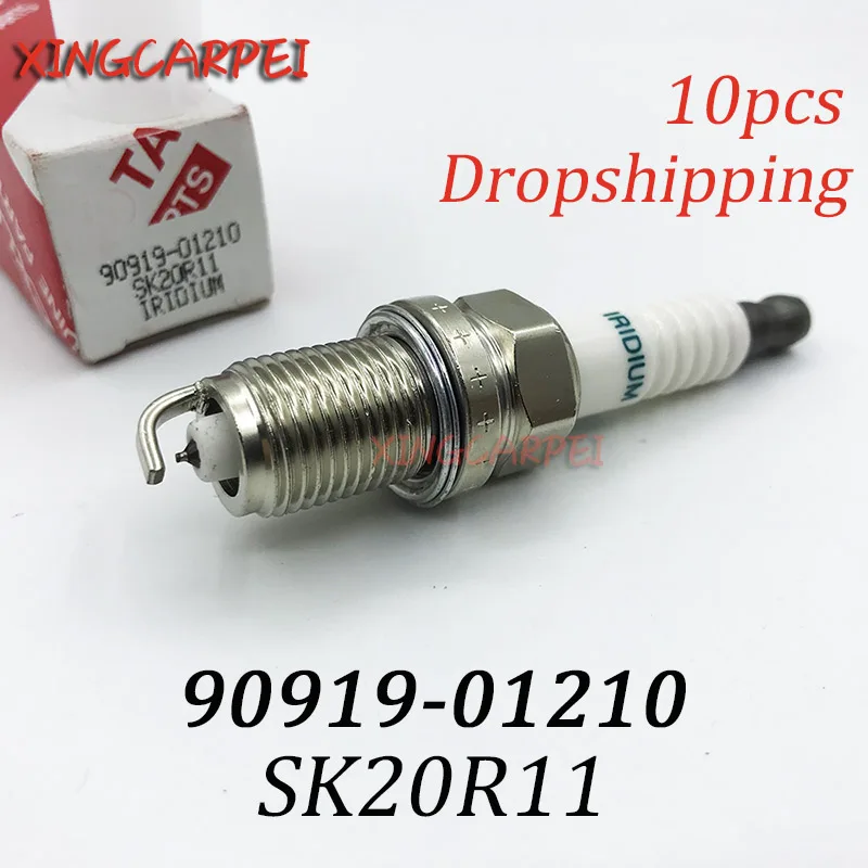 10 шт./лот 90919 01210 SK20R11 иридиевая Свеча зажигания для Toyota Camry Scion RAV4 Tundra Lexus 4.7L/V8 9091901210