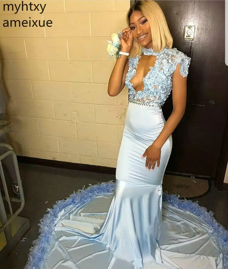 2021 длинное синее сексуальное платье для выпускного вечера черное девушек с