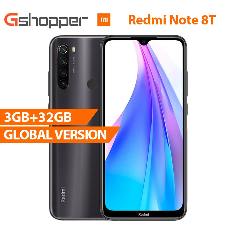 Xiaomi Redmi Note 8T 3 ГБ 32 глобальная версия смартфона Snapdragon 665 48MP Quad Camera 6 дюйма FHD полный