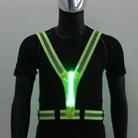 led sports reflective vest elastic v shaped illuminated usb charging vest adjustable vest for night running motorcycle cycling