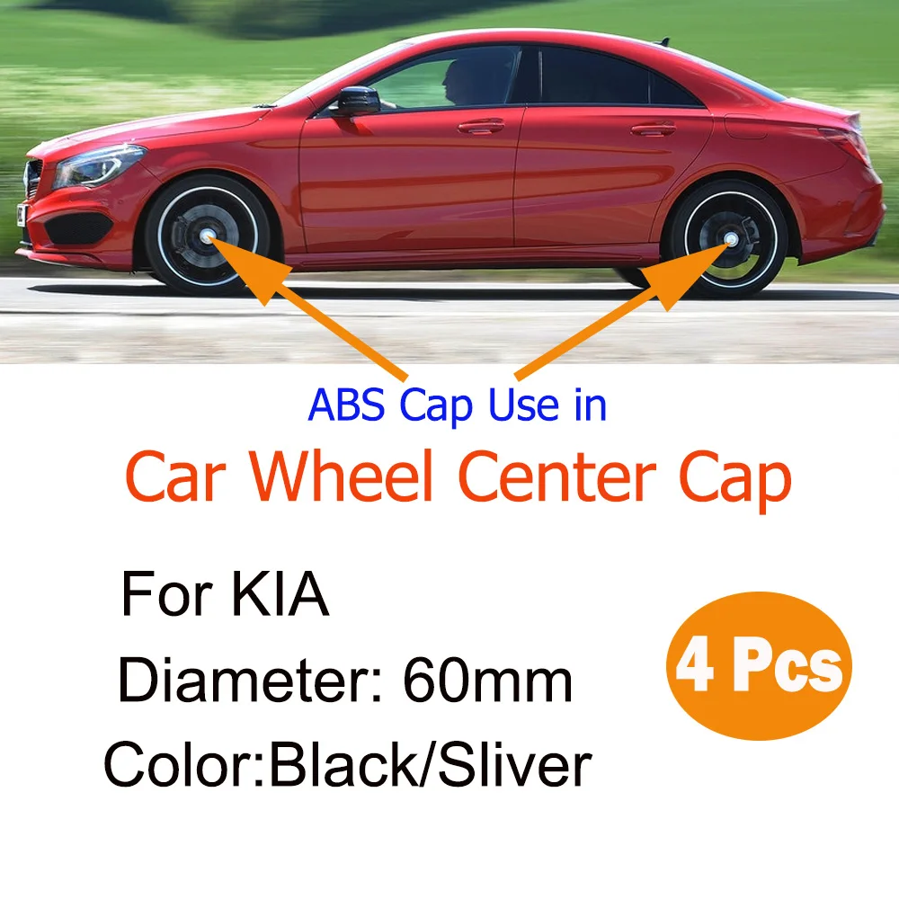 

4x 60mm Car Wheel Center Hub Cap Auto Rim Refit Badge Creative Emblem Logo Cover Sticker for KIA K2 K3 K5 Sorento Sportage Rio