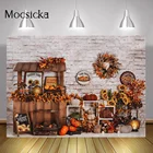 Фон для фотосъемки с изображением тыквы, фермы, свежего рынка, осенних подсолнухов, портретов на день рождения, фон для фотосъемки в стиле ретро с изображением кирпичной стены