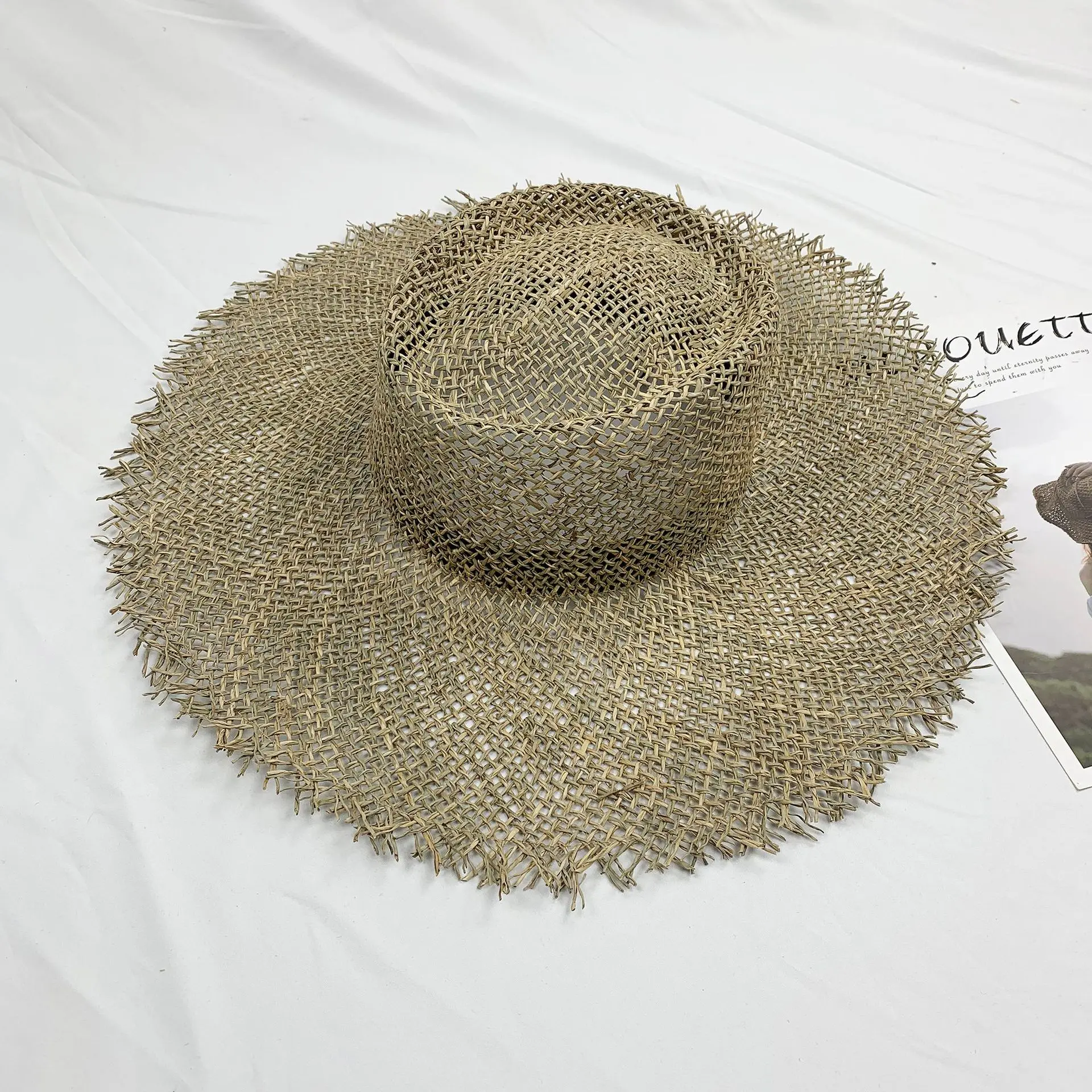 

Natural Grasses Fashion 2021 Summer Hat Women Straw Beach Visor Protection Sun Hats Wide Brim Sunhat Chapeau Femme
