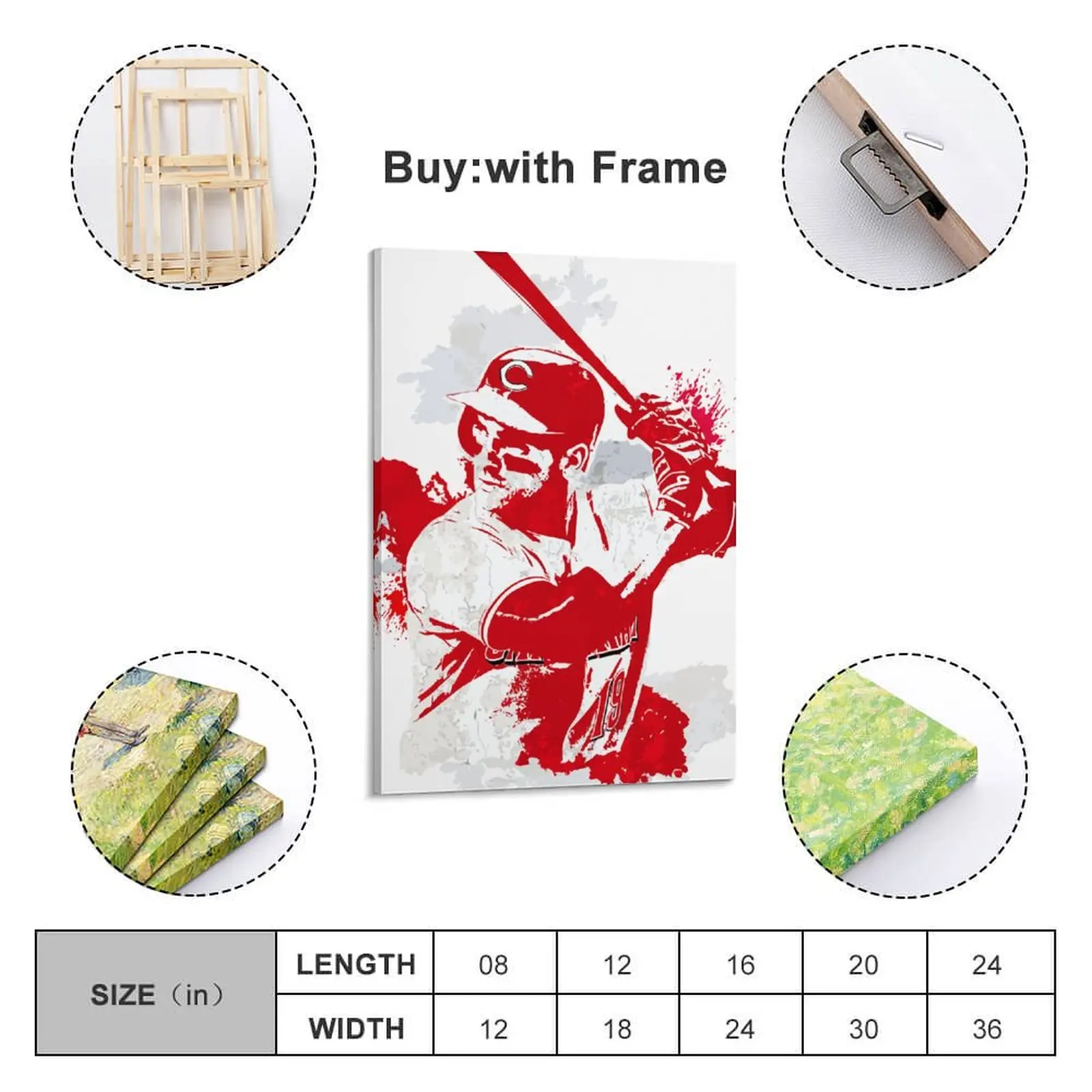 

Posters Decor Print 19 Joey VottoPainting Canvas Hang A Picture With Frame Vertical Modern Home for Living Room Wall Room