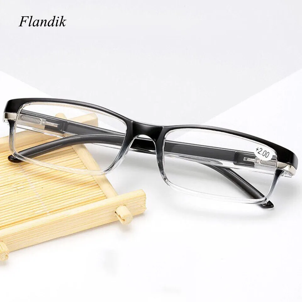 Унисекс винтажные складные очки для чтения с Чехол полупрозрачная квадратная