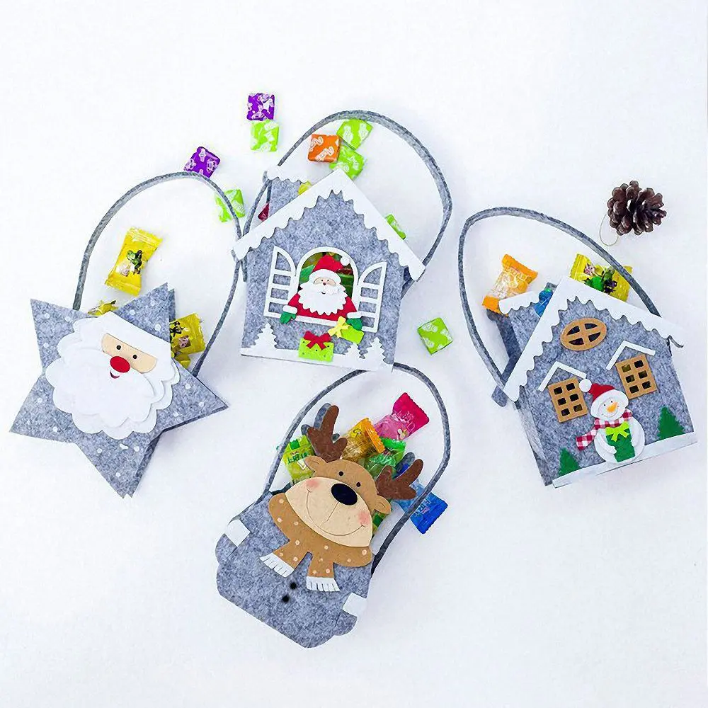 1 шт. милые фетровые рождественские подарочные пакеты мини для праздника