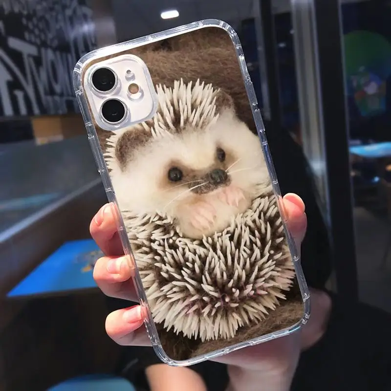 

Hedgehog animal funny pattern Phone Case Transparent soft For iphone 5 5s 5c se 6 6s 7 8 11 12 plus mini x xs xr pro max