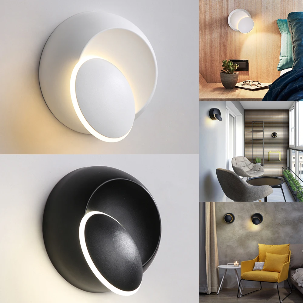 5 Вт светодиодный настенный светильник 360 градусов вращение Регулируемый