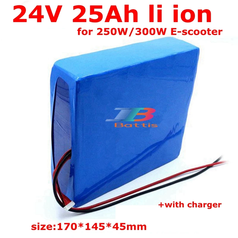 24v 25Ah ионно литиевая аккумуляторная батарея с BMS для 250 Вт 300 мотор электрический