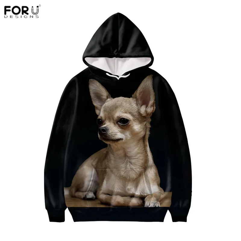 FORUDESIGNS/модные толстовки каваи Чихуахуа для женщин Толстовка кофты пуловер Cewneck Теплые Топы Свитшот Винтаж с длинным рукавом - Цвет: H492BV