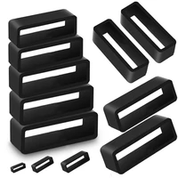 new 2 10pcs black watchband 12 14 16 18 20 22 24 26 28 30mm silicone band rubber watchstrap loops ring accessories holder locker