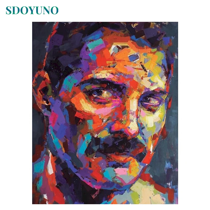 

SDOYUNO 60x75cm Paint By Numbers Kits Frameless DIY Figure Oil Painting By Numbers On Canvas Singer Hand Painting Home Decor