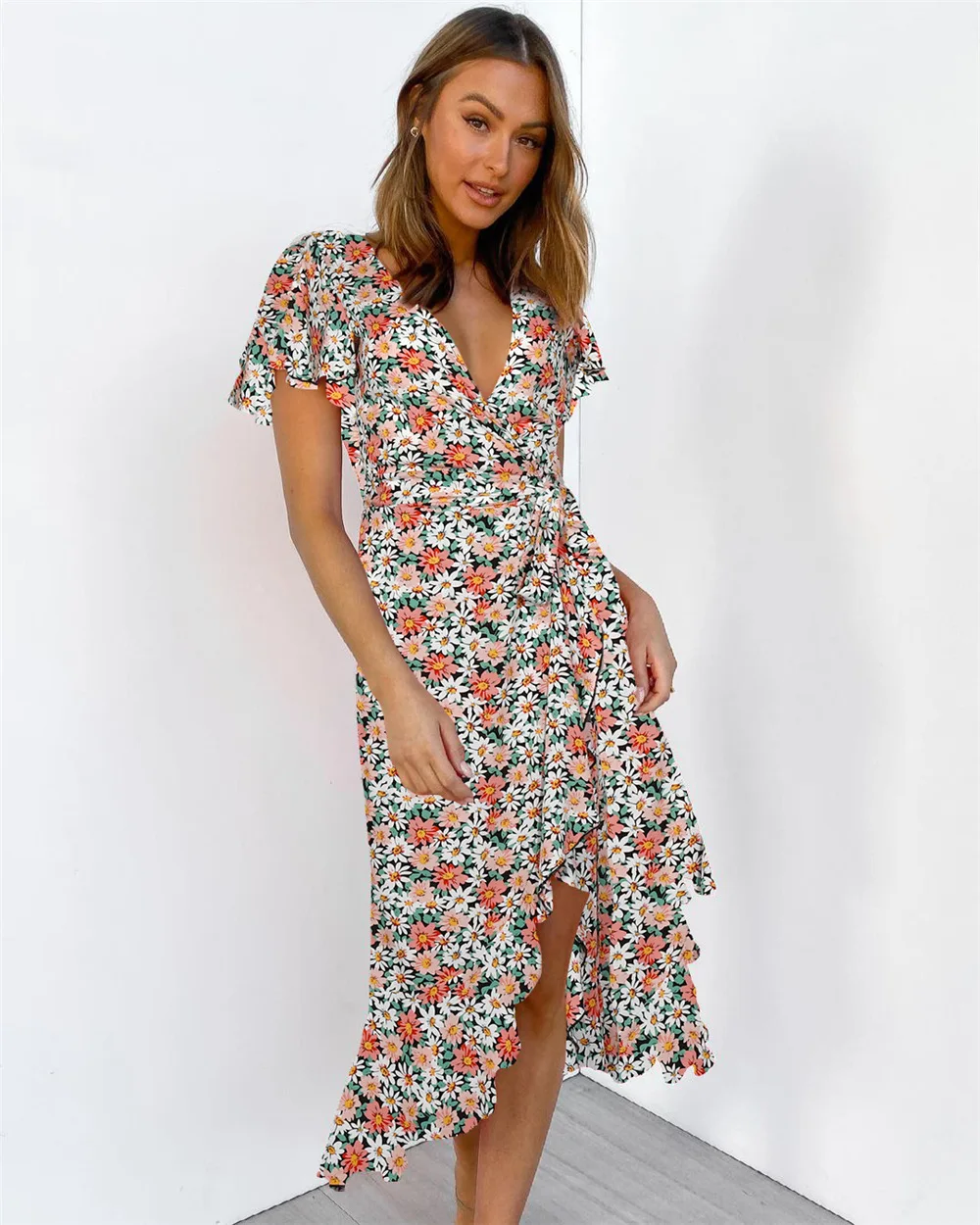 

2021 Summer Hot Fashion Fashion Sexy Printed Pure Color Halter Halter Dress Black