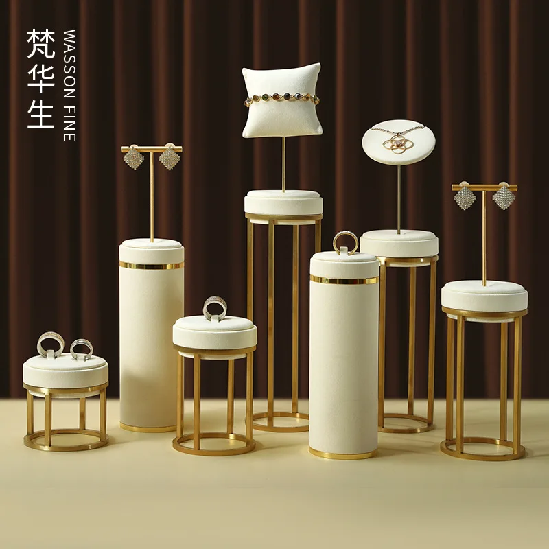 Window Metal Jewelry Display Stand Jewelry Storage Rack Ring Earring Necklace Display Prop jewelry boxes and packaging