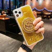 diamond encrusted gold apple phone case for iphone 131211 pro max mini case quicksand liquid rotating good luck phone case