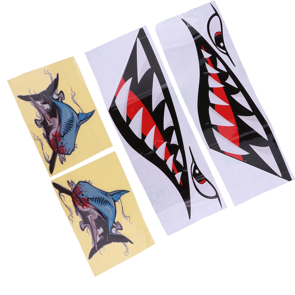 2 пары наклейки в виде акул светоотражающие для Каяка рыбацкой лодки автомобиля