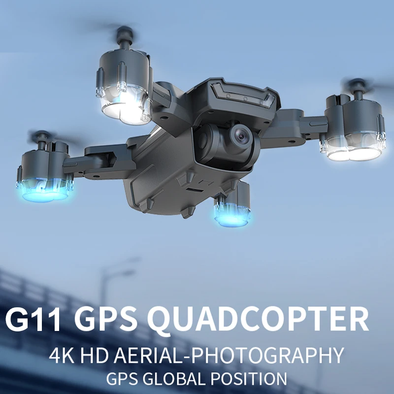 Радиоуправляемый Дрон HGIYI G11 4K HD камера Квадрокоптер Wi Fi FPV с 50 кратным увеличением