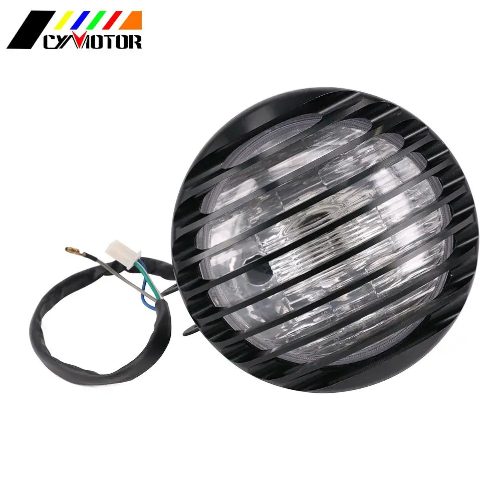 Мотоциклетная металлическая Ретро решетка Передняя фара для Harley Yamaha Suzuki Cafe Racer