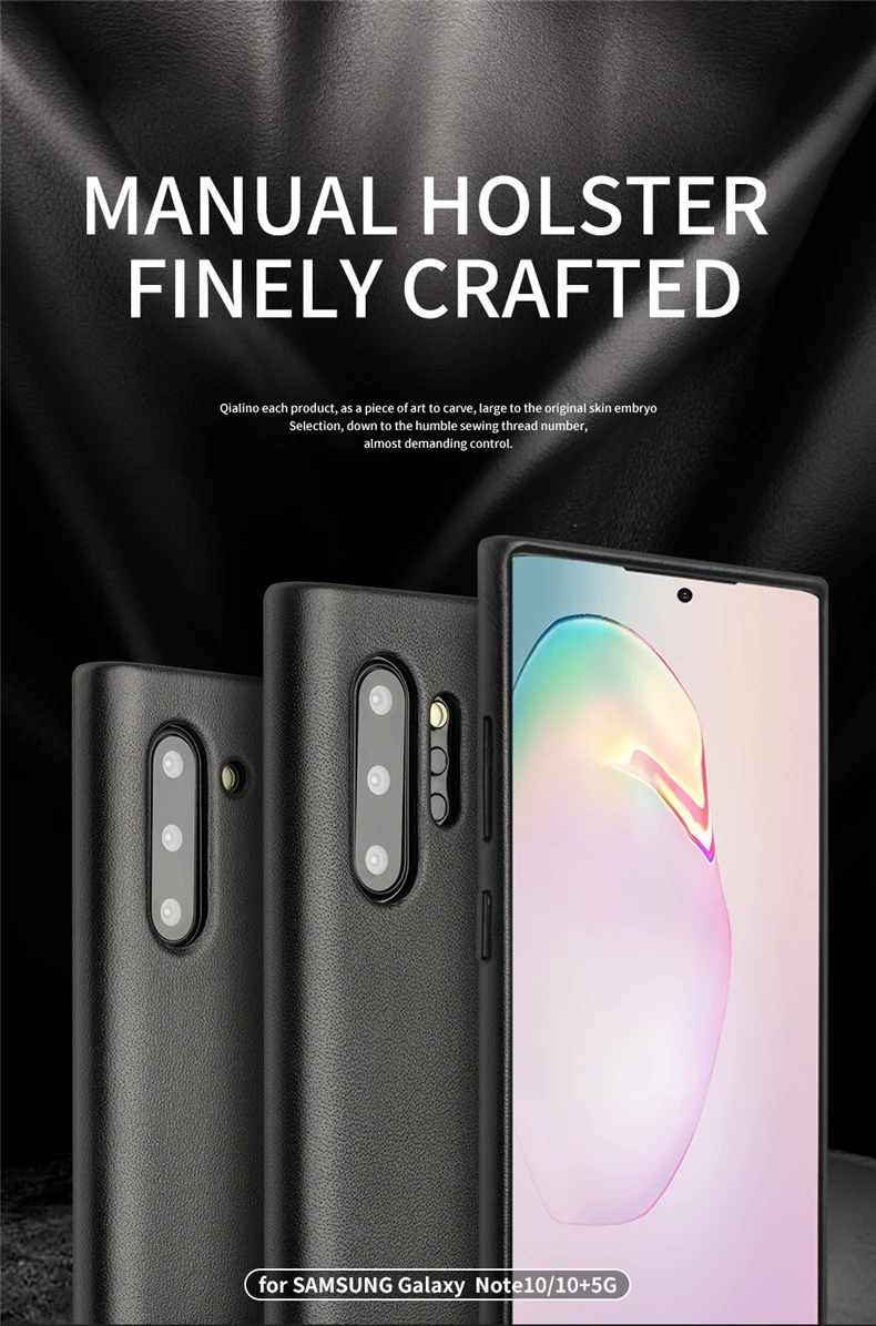 QIALINO модный подлинный кожаный тонкий чехол для samsung Galaxy Note 10 Роскошный ультра тонкий чехол для Galaxy Note 10 Plus 5G