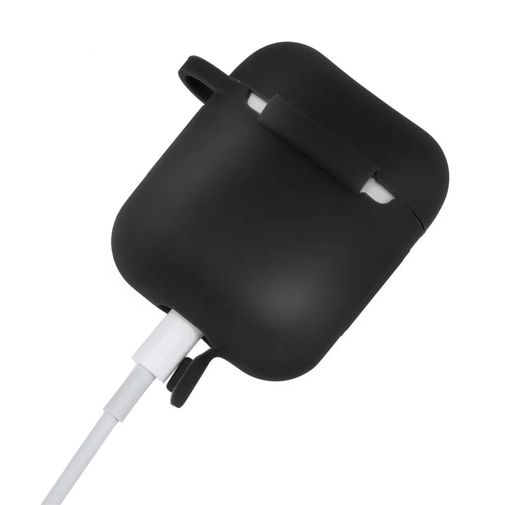 Беспроводной чехол для наушников Airpods 2 и 1 зарядный силиконовый защитный чехол и брелок с помпоном FW3