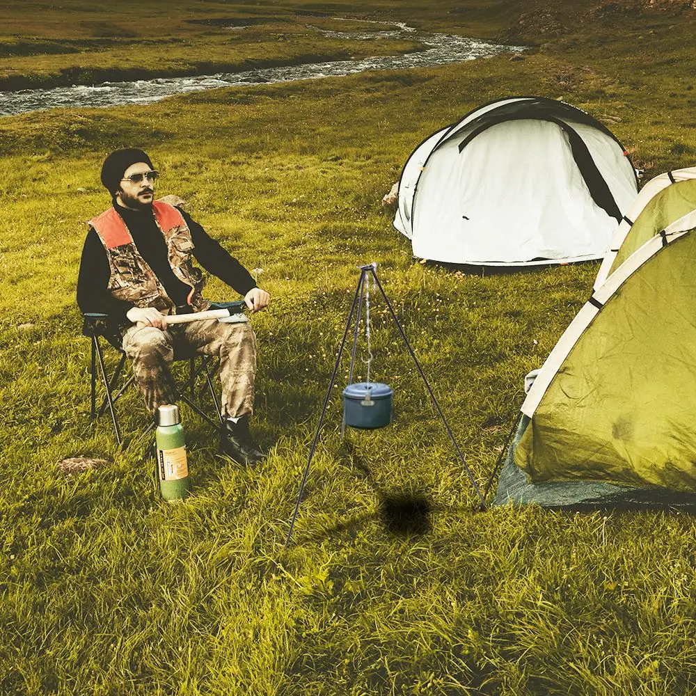 Уличная посуда для кемпинга штатив из алюминиевого сплава подвесная кастрюля