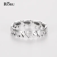 100 real 925 sterling silver animal elephant design family ring finger wedding rings for women men fashion party jewelry gift