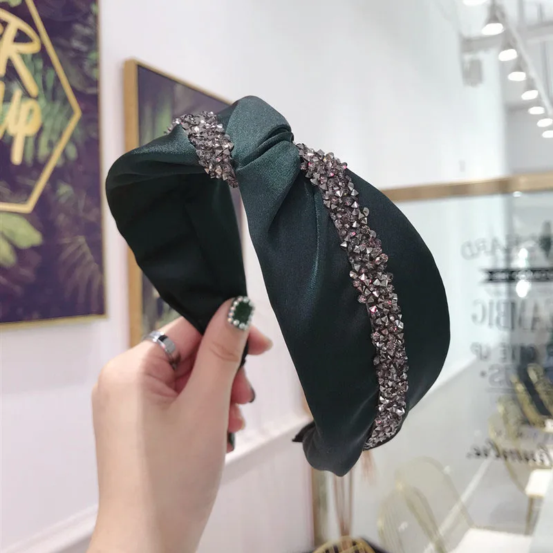 Korean Rhinestone Hair Bands for Women Drill Strips Glitter Headbands Wide-brimmed Hairband Girls Accessories Head Wrap |