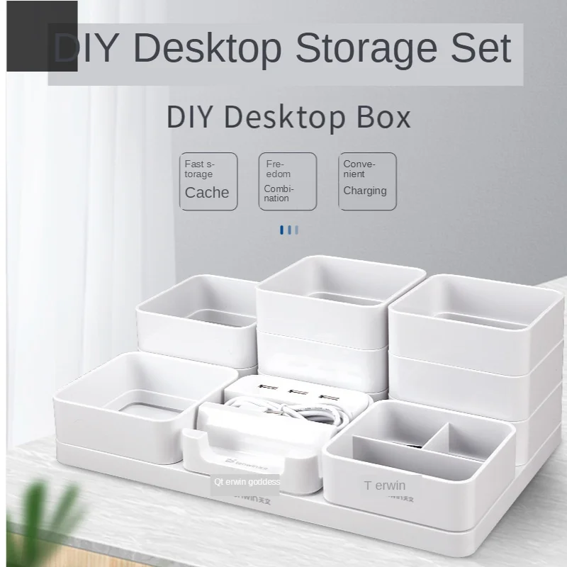 

Tenwin многофункциональный настольный контейнер для хранения карандашей, держатель для ручки, мобильный телефон, кронштейн, простая зарядка, ...