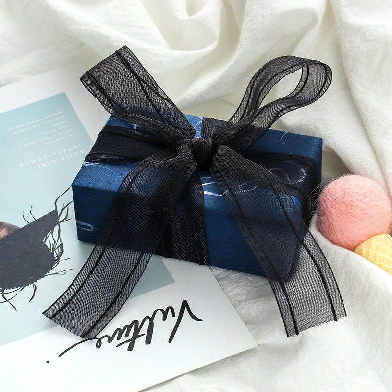 New Style Korean-Style Double-Line Ribbon Hair Accessories Band Bow Handmade DIY Gauze Flower Gift Packing | Дом и сад