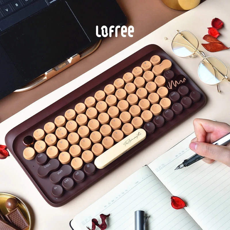 Newest Lofree Valentine's chocolate Dot Wireless bluetooth keyboard LED backlight mechanical Office keyboard gift