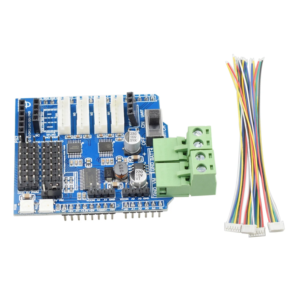 4-канальная Защитная плата двигателя для Arduino UNO R3 Mecanum 6-12 В шасси колесного робота