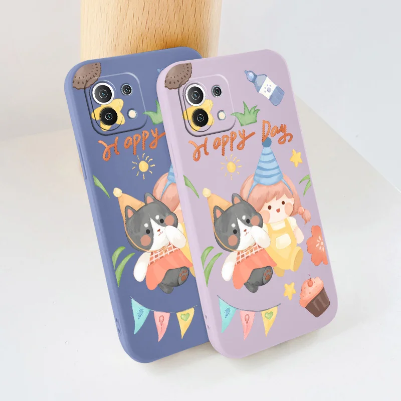 

Happy Kitten Phone Case For Xiaomi Mi 11 lite Ultra 11i 10T 9T Pro Lite 10 10S 9 8 lite Pro Poco F2 X2 F3 Pro Cover